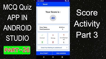 How to make Quiz APP in Android Studio | Part 26 | Score Activity Part 3