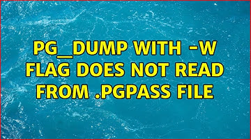 pg_dump with -w flag does not read from .pgpass file