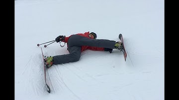 How to get up after a fall while skiing.
