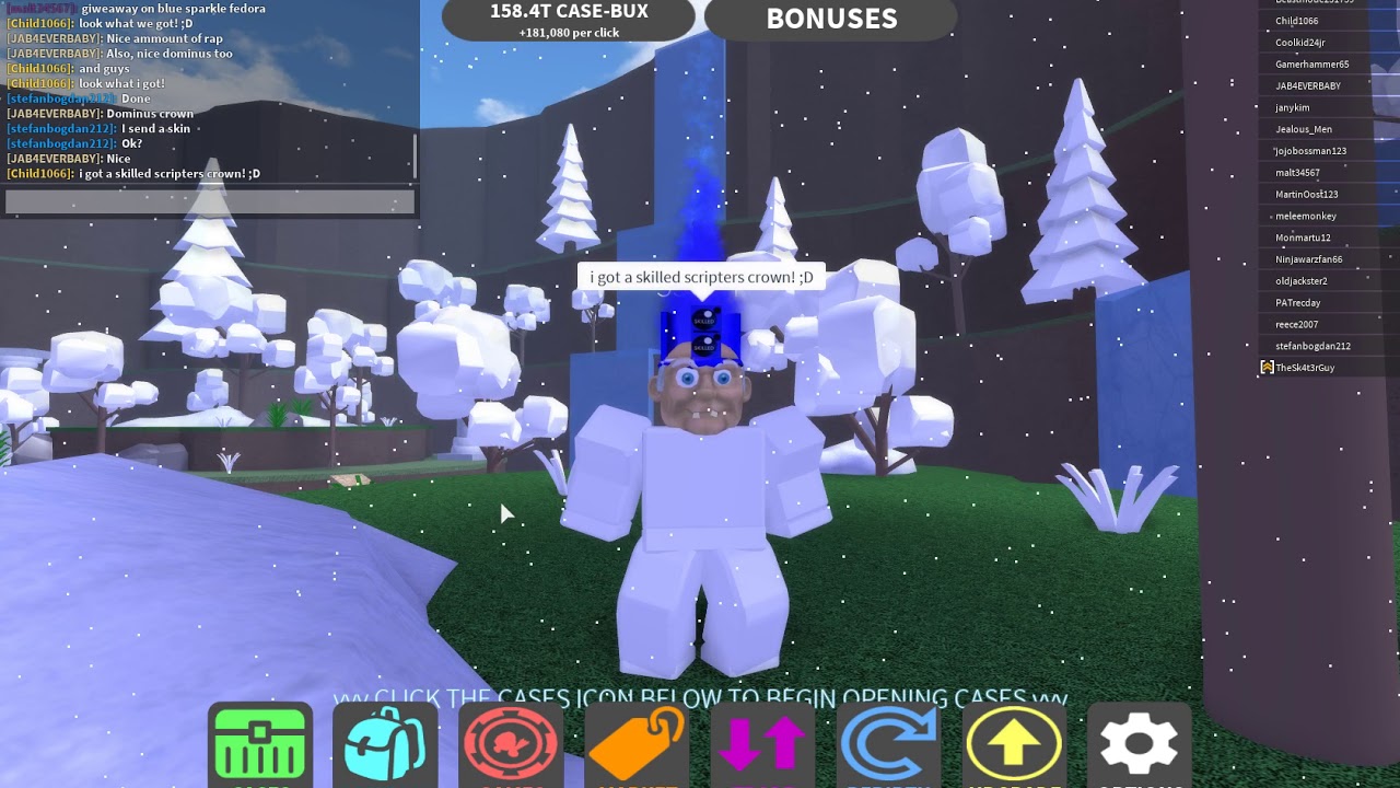 I Got A Skilled Scripter Domino Crown The Giveaway Youtube - roblox case clicker code for dominus chrismus limited