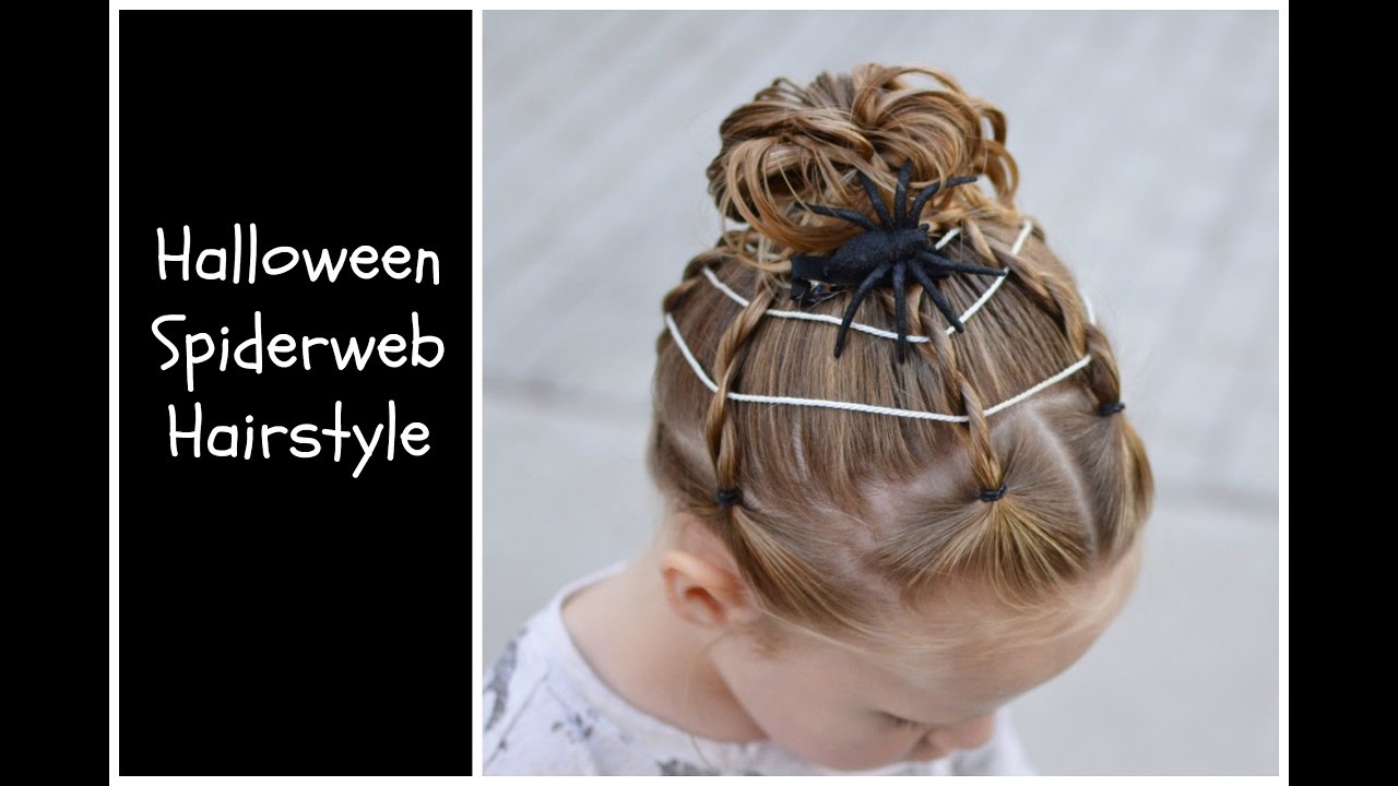 Spiderweb and Spider Halloween Toddler Hairstyle