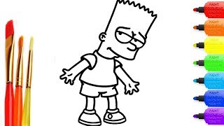 How to draw cartoon characters coloring page for kids I learn coloring book with cartoon characters