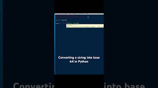 Converting a string into base 64 in Python #coding #programming #fyp