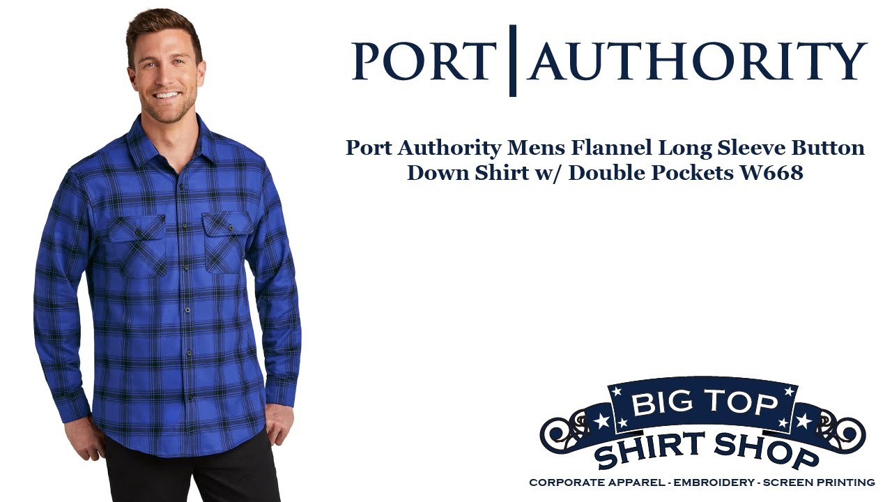 Damipow Men's Premium Flannel Shirt - Soft Long Sleeve Plaid Button-Down, Blue, Large