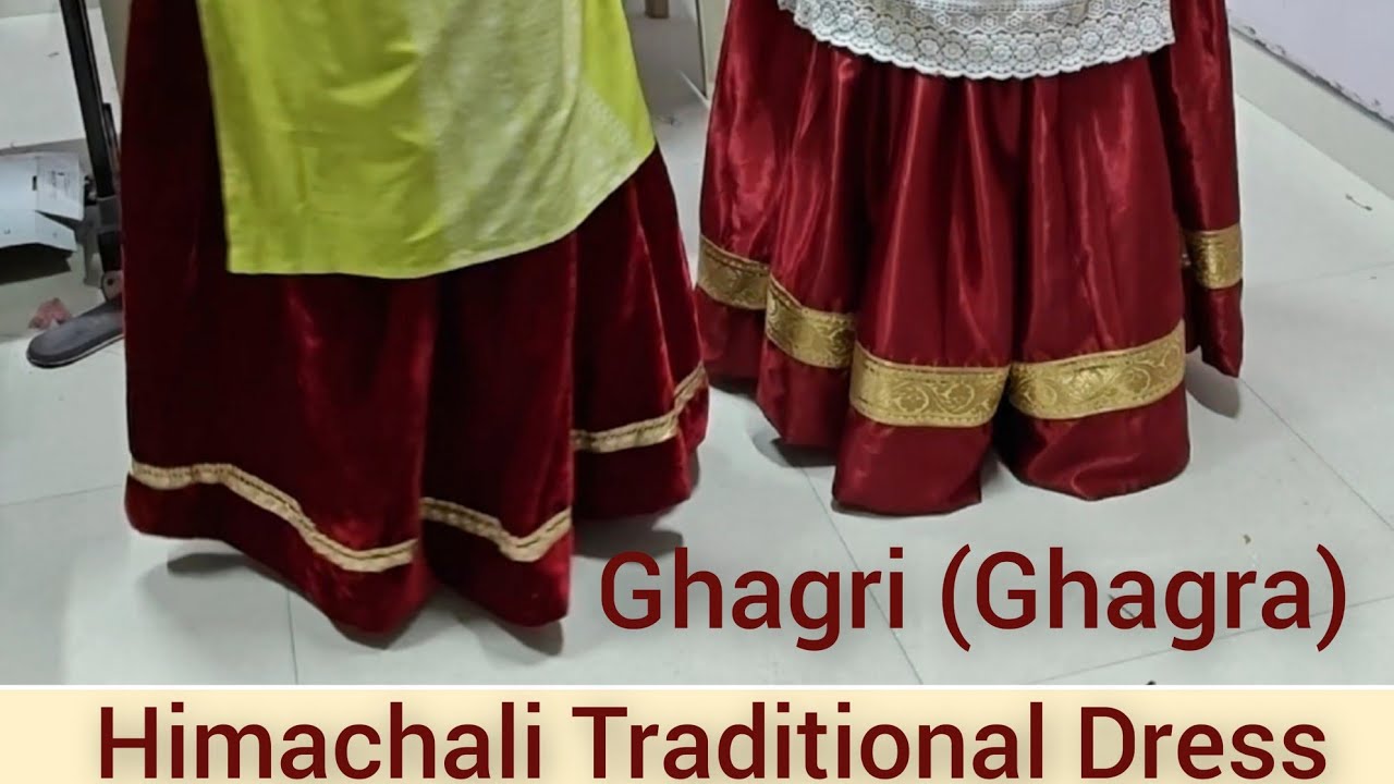 Himachali Traditional Dress Ghagri (Ghagra) Cutting and Stitching 