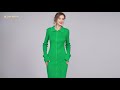 210005-green Sweater Dresses Botton Down Bodycon Maxi Dress green Collar Neck Ribbed Knit Dress