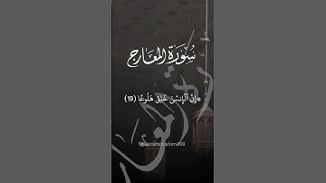 إلا المصلين || تلاوة من سورة المعارج