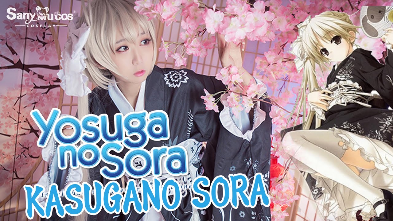 【SanyMuCos】Yosuga no Sora Black Kimono Sora Kasugano Cosplay Costume Premium Edition Detail Show