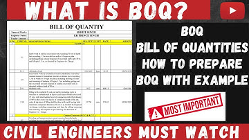 What is Bill of Quantity (BOQ)? Explained in Detail With Example By CIVIL PITAMAH