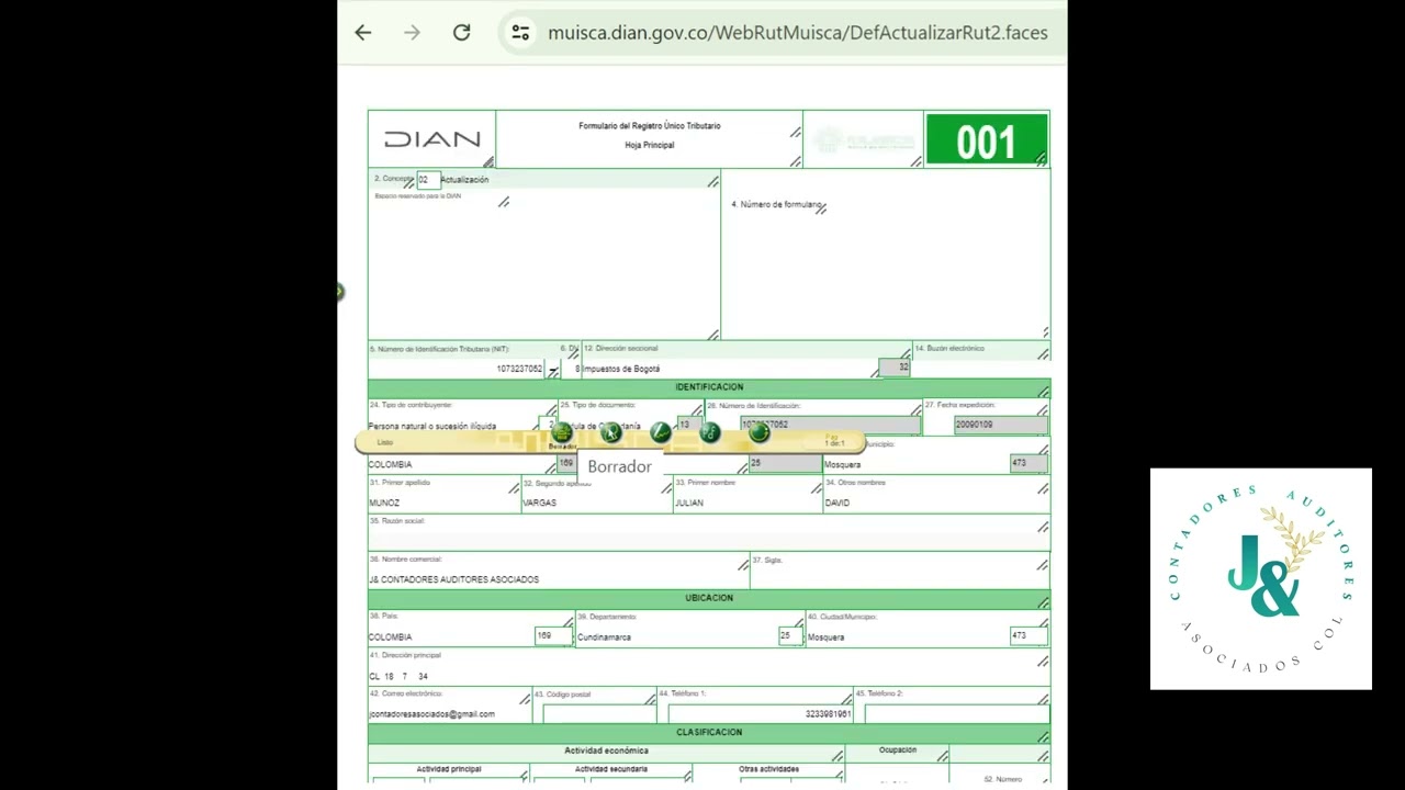 COMO ACTUALIZAR EL RUT PERSONA NATURAL EN LA PAGINA DE LA  DIAN