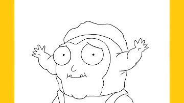 How to draw Morty Jr. with guidelines step by step (Rick and Morty)