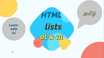 List in HTML | Ordered List and Unordered List explain in Tamil | Video - 7