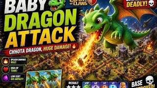 Baby Dragon Attack 😱🐉 | Chhota Dragon, Huge Damage 🔥#clashofclans #coc #babydragon #dragonattack 