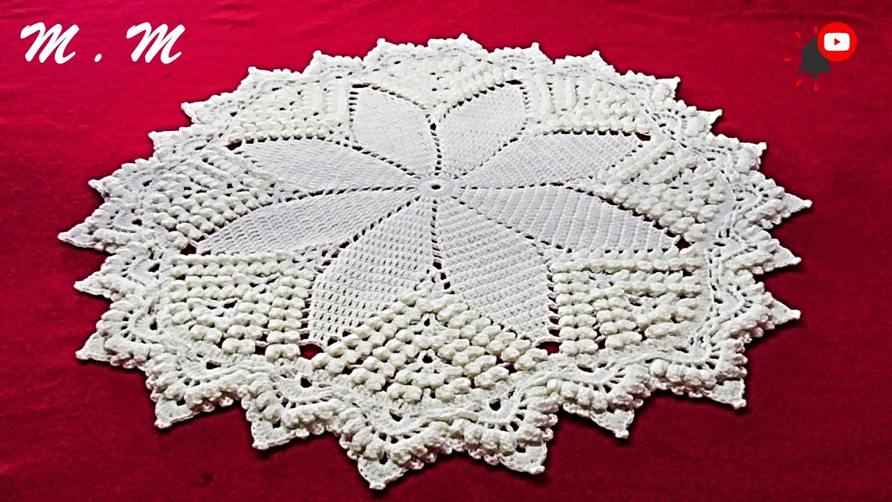 TAPETE BLANCO CON PUNTO PIÑA TEJIDO A CROCHET PASO A PASO (PARTE 3) | MANUALIDADES MARTINA