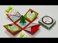 Christmas Explosion Box Making Ideas | Christmas Greeting Cards | Handmade Christmas Box Card | #357