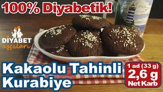 Kakaolu Tahinli Kurabiye | 2,6 g Net Karb | Glutensiz, Keto ve Diyabet Dostu