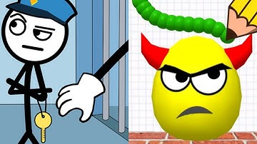 Draw To Smash Vs Thief Puzzle Satisfying ASMR Gameplay (Android,ios) (New Update)