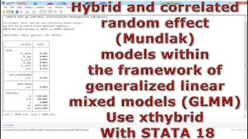 Hybrid & correlated random & Mundlak mixed effect model linear & nonlinear outcome xthybrid STATA 18