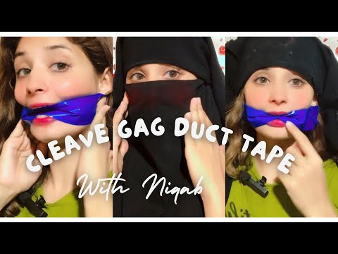 Cleave gag with duct tape + Double layered Niqab ❤️#aqsaadil #challenge #gag #ducttape #cleave