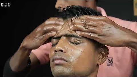 Calm Down And Watch ASMR Deep Tissue Head Massage With Lots Of Oil | Neck Cracking Heavy Oil Massage