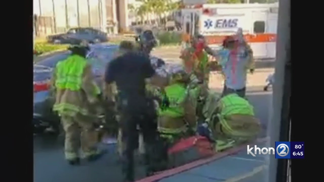 Pedestrian pinned under vehicle in Aiea - YouTube