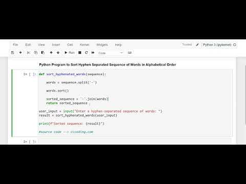 Day 84: Python Program to Sort Hyphen Separated Sequence of Words in ...