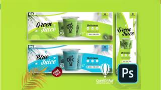 Download Sekarang .CDR & .PSD : 03/07 Desain Banner Minuman Boba Kekinian Gratis