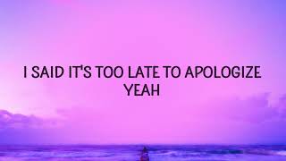 OneRepublic - Apologize (Lyrics)