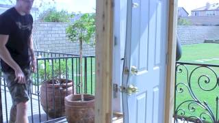 Door chains are worthless! Real security, Strike Plate Lock!