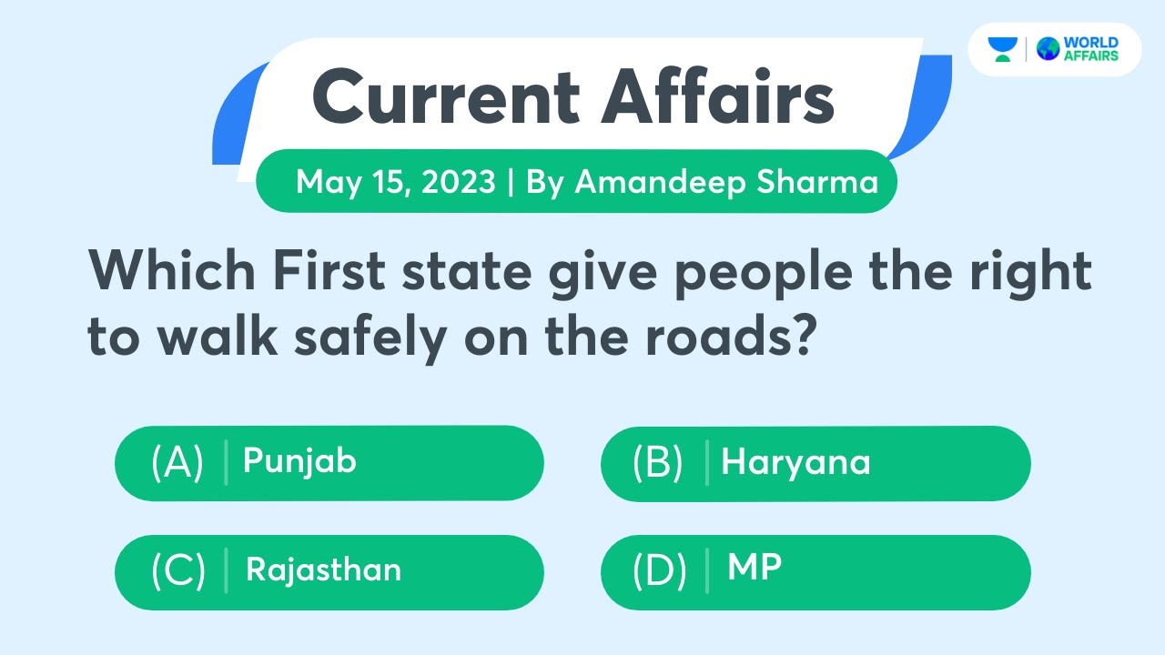 15 May 2023 | Daily Current Affairs MCQs by Aman Sir - YouTube