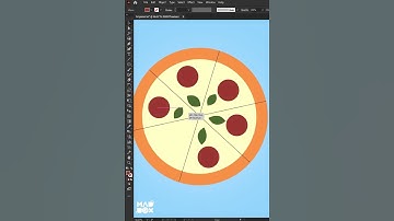#shorts - 3D Pizza in Adobe Illustrator | Learn 3D in Seconds #adobeillustrator #logodesign