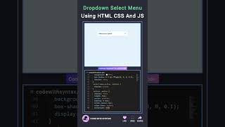🌐 Dropdown Select Menu Using HTML CSS And JS 🗿 #js #htmlcss #programming #animation #linux