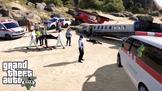 Download lagu Indonesian Police Patrol Rescue Plane Crash Victims on the Shore || GTA 5 Mod