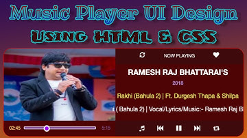 Custom Music Player UI Design Using HTML & CSS | How to Make Audio Player Using HTML & CSS ~Pure CSS