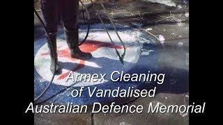 Dustless Armex Wadu Bi-Carb System Cleaning of Graffiti Vandalised Australian Defence RAAF Memorial