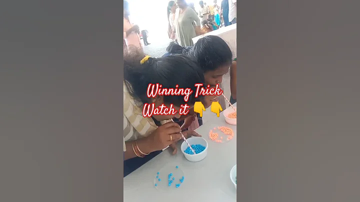 Winning trick - Collecting balls with straw - Competition - Sisters #shorts #games #playing #trick