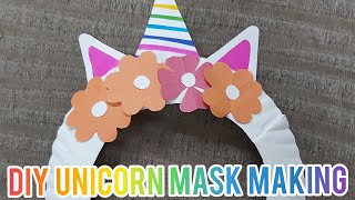Diy Mask How To Make A Unicorn Face Mask Paper Craft Mask Making Animal Mask