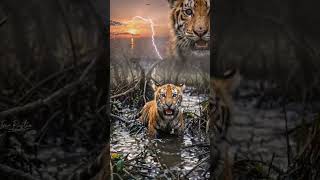 "A tiger cub is trapped in a swamp. #shorts #shortvideo