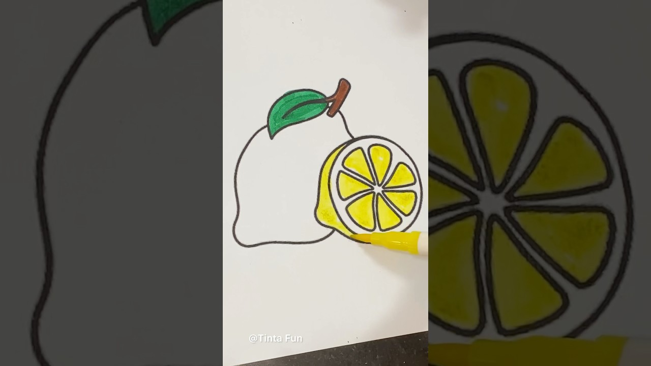 Simple & Cute Lemon Drawing | Easy Lemon Art for Kids 