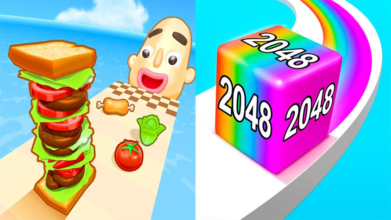 Sandwich Runner VS Jelly Run 2048 - All Levels Gameplay Android iOS Ep 1
