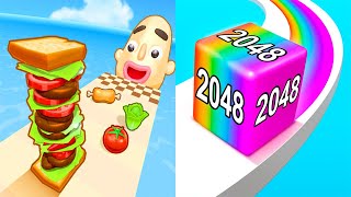 Sandwich Runner VS Jelly Run 2048 - All Levels Gameplay Android iOS Ep 1 screenshot 2