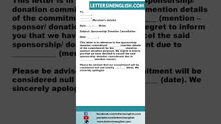Cancellation of a Sponsorship or Donation Commitment - Cancellation Letter for Donation Commitment