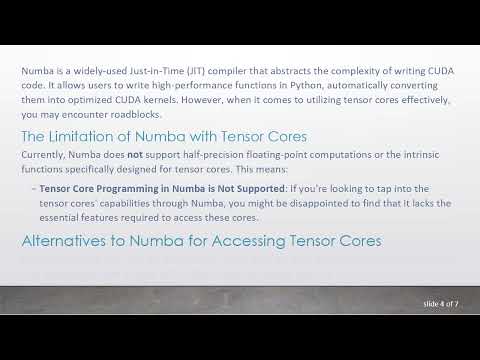 How to Program NVIDIA's Tensor Cores in RTX GPU Using Python and Numba