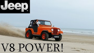 Jeep CJ5 Renegade w/ AMC 304 V8 Engine playing around in the sand | Beach Tour | Wanna See Autos