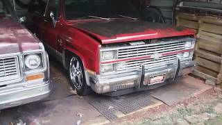My 1984 Chevy C10 Silverado truck. Cold start on a very hot day. 305/350. Natural "Patina Style".