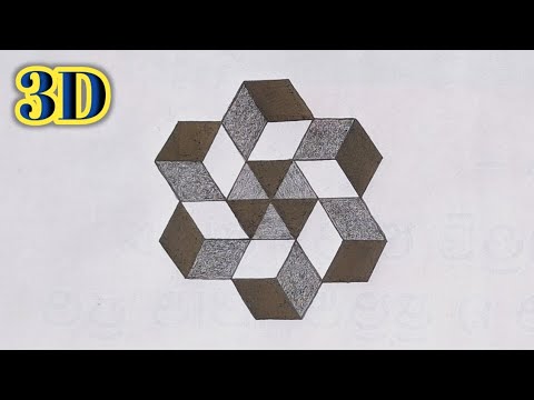 Geometric Patterns Drawing 3d Easy || How to Make 3d Shapes With Paper ...