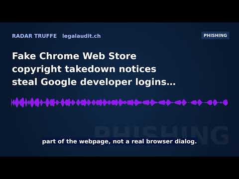 Fake Chrome Web Store copyright takedown notices steal Google developer logins