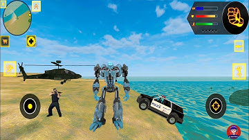 Robot Shark 2 by Naxeex - Destroying The Army Base #2 - Android Gameplay