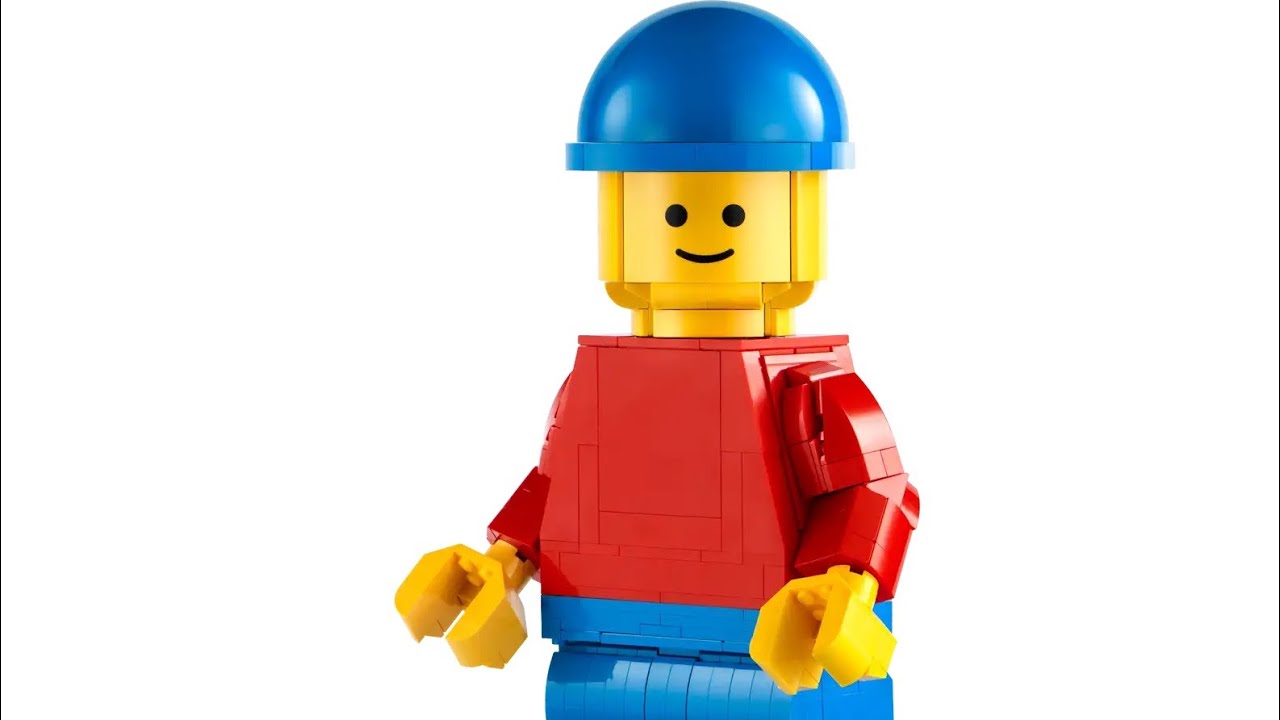 Lincoln the Lego builder builds a giant Lego mini figure