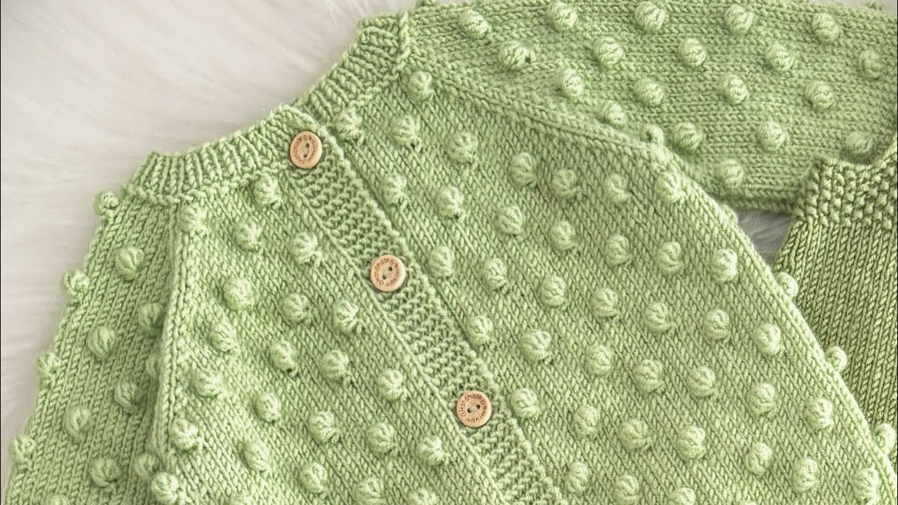 Tomurcuklu Bebek Hırkası Yapımı / popcorn hırka